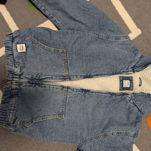 Children's Zara denim jacket with fur like new for 11-12 years old