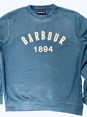 Barbour 1894 Cotton Sweatshirt used, size XL, washed blue