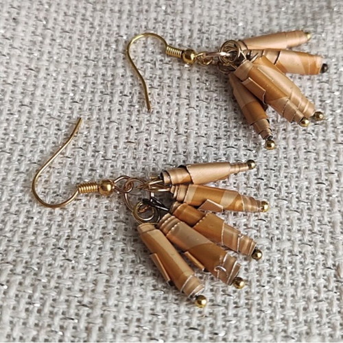 Yellow Gold Cluster Earrings handmade made to order