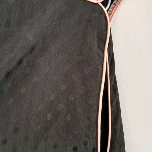 Long sleeveless black lingerie shirt with pink piping like new