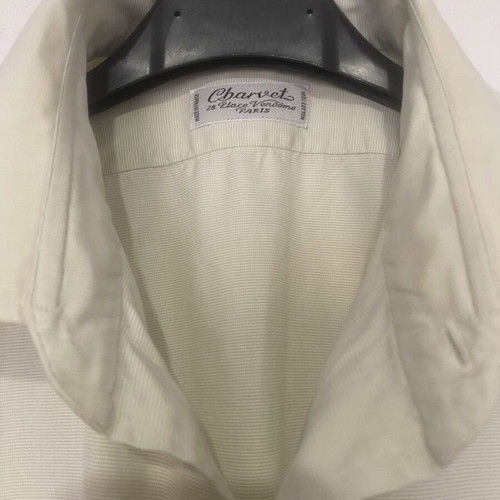 Charvet Men Long-Sleeve Dress Shirt like new, French cuff, high-quality cotton