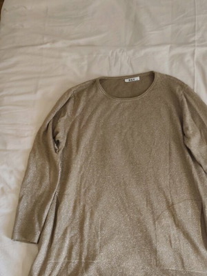 Actius blouse used gold XL fine knit with pockets
