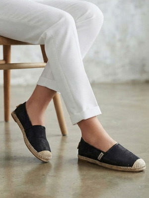Espadrilles women's size 38 black with glitter used