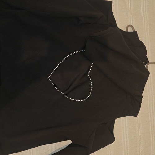 A-Style crepe blouse like new, size XXL, black with heart back cutout