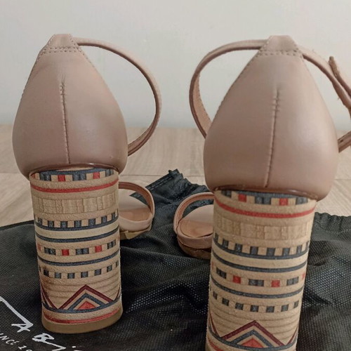 Tabita sandals like new with ethnic heel, size 37, beige