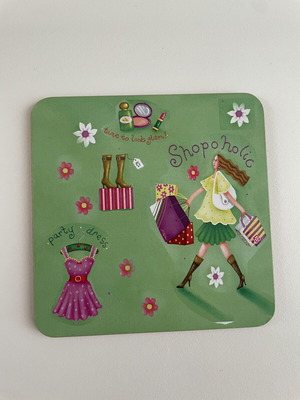 Vintage cork coaster with fashion shopping design