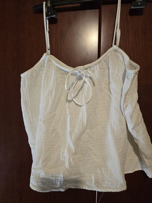 Linen top with straps size S like new, white H&M