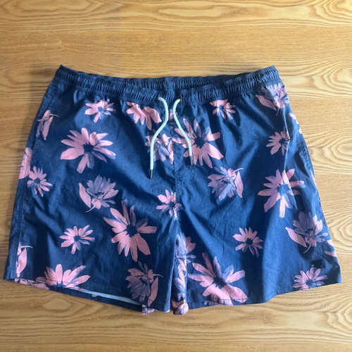 Vintage swim shorts 3XL like new, floral pattern, grey and pink