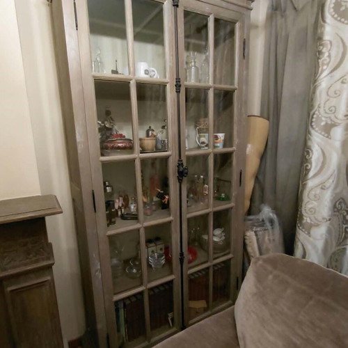 English Cottage style display cabinet, 2.30 x 1.10 x 0.40 m