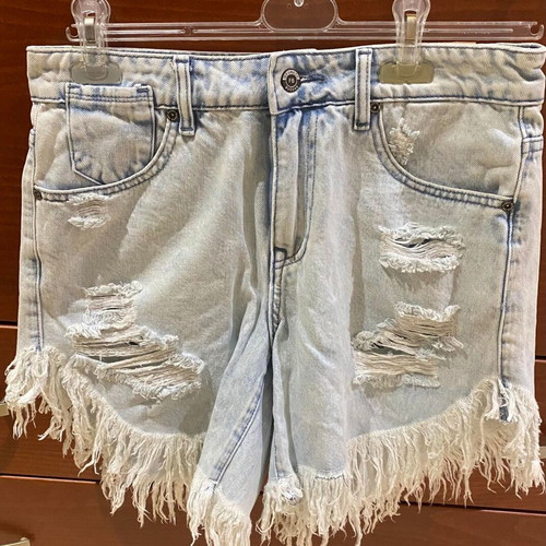Funky Buddha women's denim shorts new with destroyed and washed effects