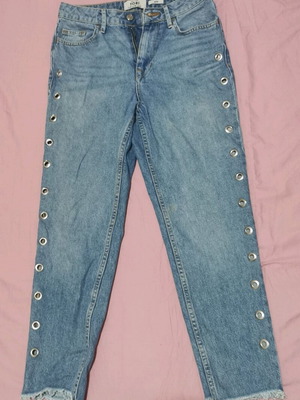 New Look jeans with side studs like new, blue