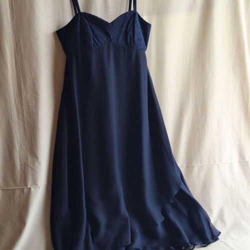 Navy Blue Evening Maxi Dress 3 Piece Set Medium, like new