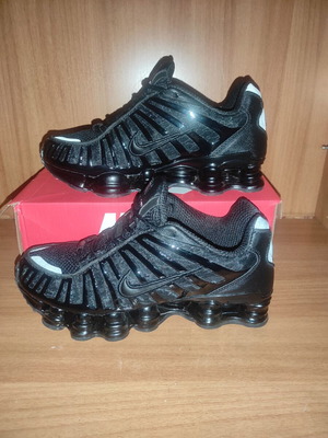 Nike Shox Triple Black Reflective Casual Shoes Size 45 New