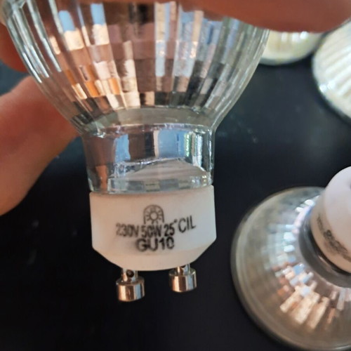 Spot light bulbs used, pack of 5, 230V 50W GU10