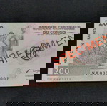 SPECIMEN. CONGO 200 FRANCS.