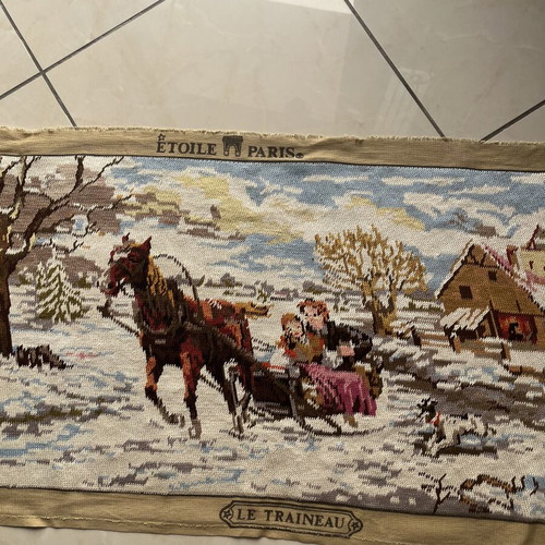 Handmade textile painting like new, 1.12x0.42 m