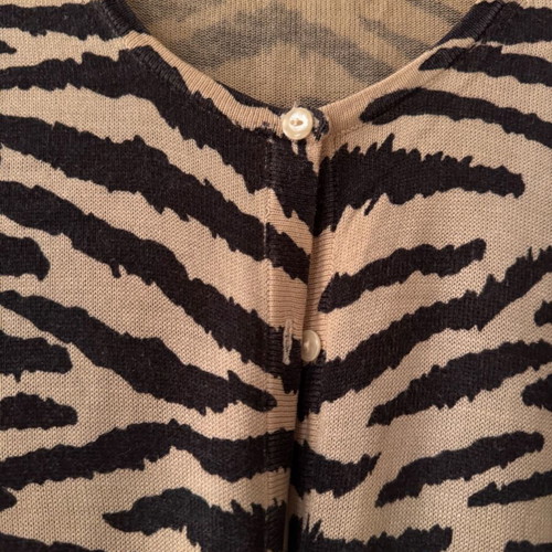 Zebre cardigan 100% silk size XL like new, black and beige