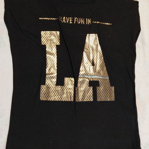 Black top with gold print like new, size M