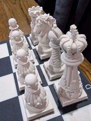 Chess set new, printed pieces