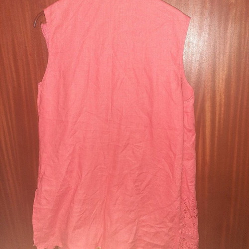 Acme linen shirt and sleeveless blouse set like new, rose color, size Large - XL
