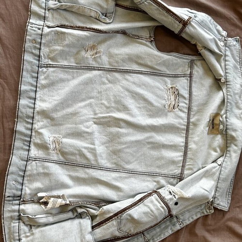 Pull & Bear Acid Wash Denim Vest Size L, like new