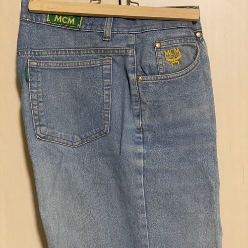 MCM denim barrel-leg jeans, blue