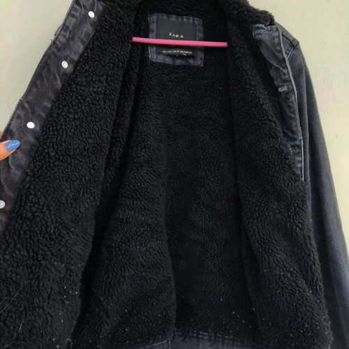 Jean Jacket black with fur lining