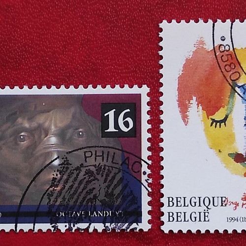 1994 Belgium art stamp set of 2 used