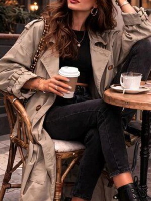 Oversized khaki trench coat like new, vintage, size 6XL