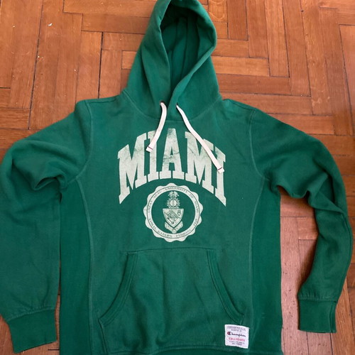 Champion sweatshirt used Miami vintage 80s green size L