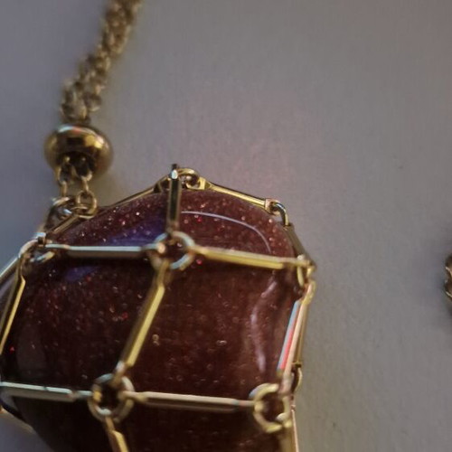 Necklace with goldstone heart