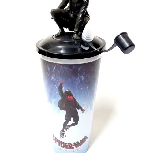 Spider-Man Into the Spider-Verse Cinema Cup with Spider-Man Noir Figure like new
