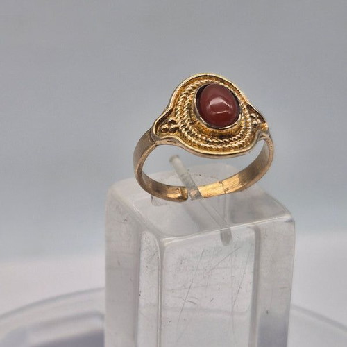 Carnelian Brass Adjustable Ring for Women, new