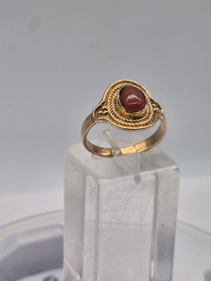 Carnelian Brass Adjustable Ring for Women, new
