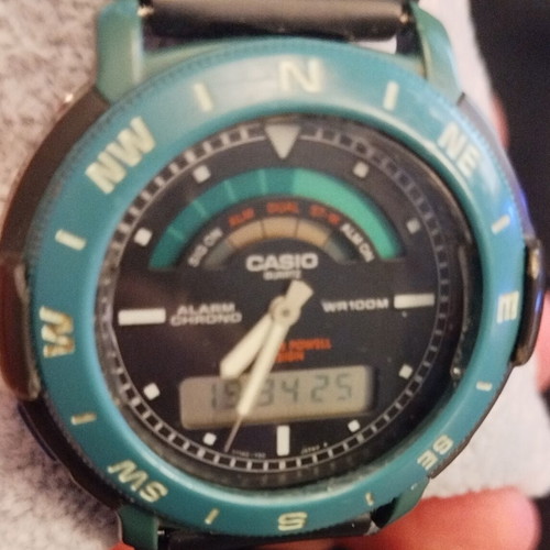 Casio AW-900 Ana Digi Watch used, vintage Overland Seymour Powell design