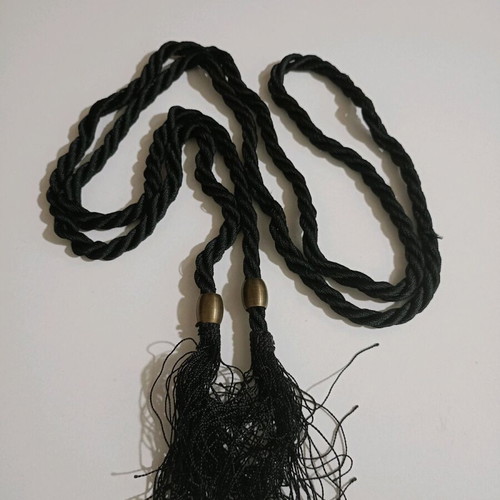 Curtain tieback handmade, 1.20 m length, black