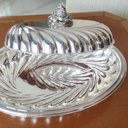 Silver-plated Fruit Bowl Cassetti Firenze 871 FI • Vintage Bell Cloche • 32x23cm • Display Condition