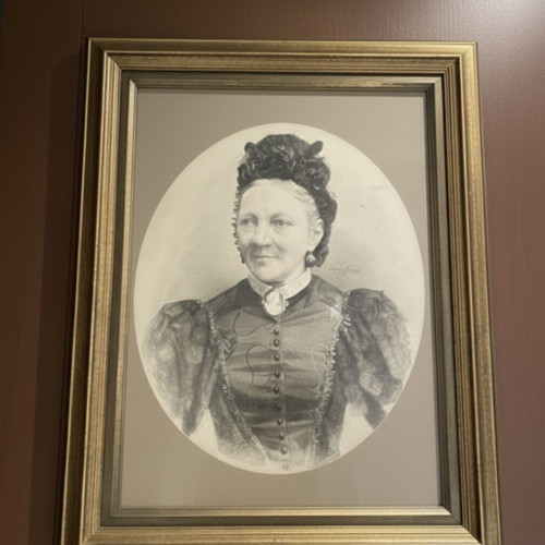 Old Charcoal Drawing Used, Signed 1897, Framed 60x76 cm