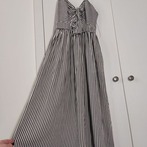 Zara striped linen mix midi dress with -  9,00 - Vendora.cy
