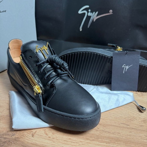 Παπούτσια Giuseppe Zanotti Νέα Μαύρα Δερμάτινα Αθλητικά