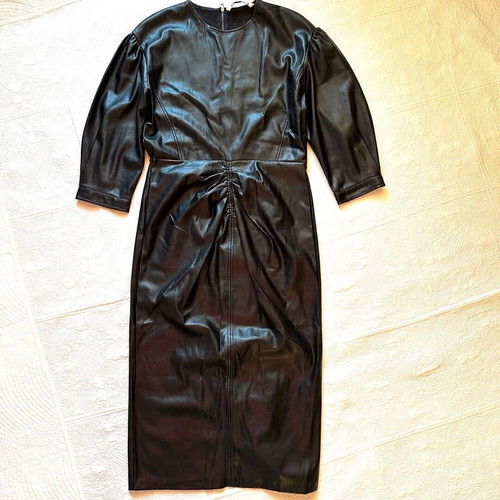 Zara dress with leather texture black like new, size XL