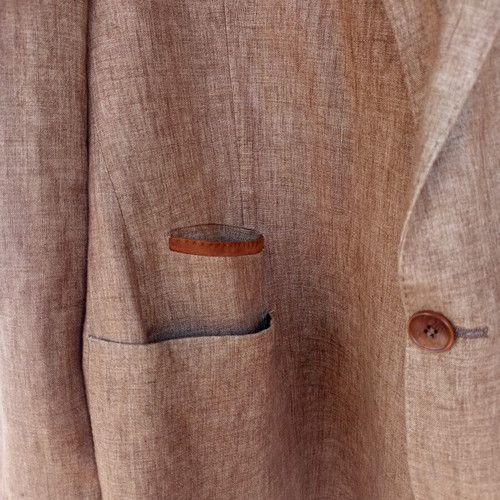 Carl Gross linen blazer, size 64, beige and brown