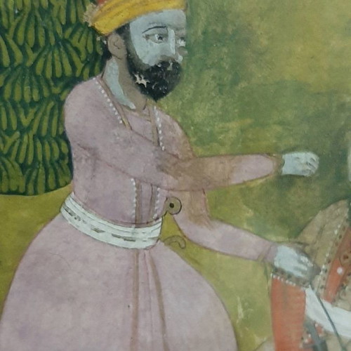 Persian miniature 18th century used, Hunter Behzad