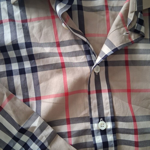 Burberry shirt unisex large, excellent condition, beige and brown