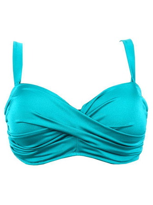 Μαγιό Strapless Cup D με Σχέδιο Κρουαζέ 75D καινούργιο, τιρκουάζ