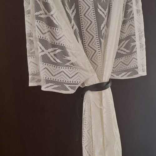 Pink Woman Kimono lace asymmetrical pareo one size like new