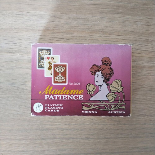 Piatnik Madame Patience Playing Cards set used, 2 decks with box