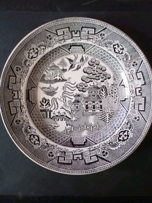 Plate used with Willow design, 24 cm, Japanese art