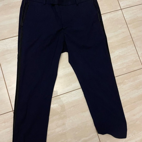 H&M Suit Pants Dark Blue with Black Satin Stripe