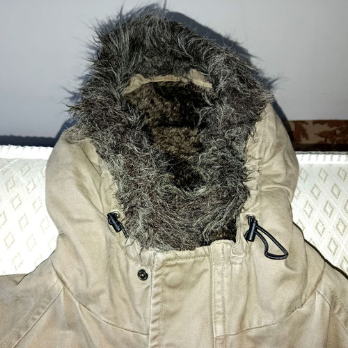 Men's beige winter long jacket like new, size L-XL